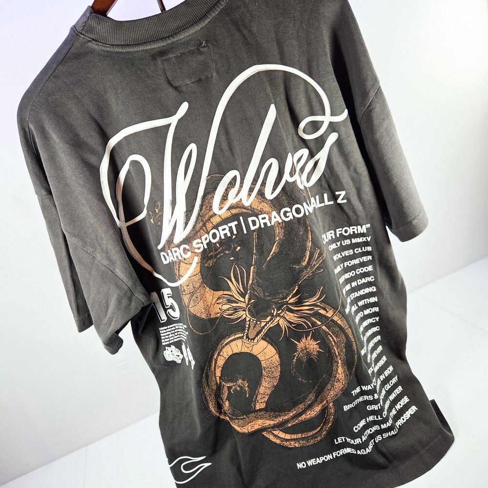Darc Sport x Dragon Ball Z Shenron Wolves Oversized Heavyweight T-Shirt Med